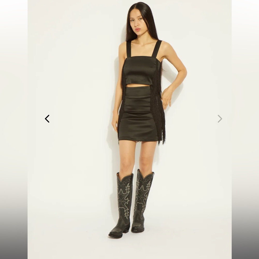 Lindsey Thornburg Dolly Fringe Skirt in Black (26)